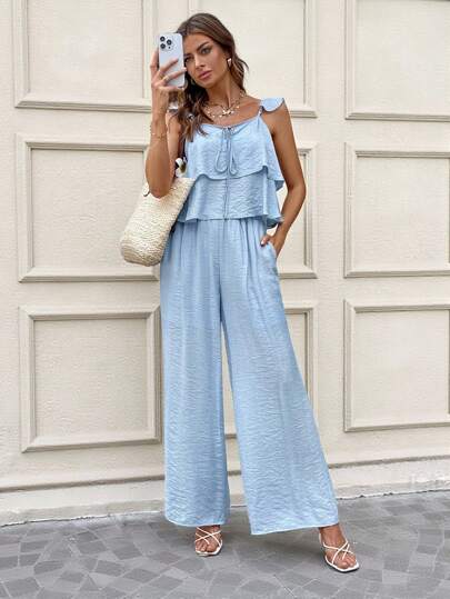 SHEIN LUNE 女士两件套日常装 海滩必备 商务女士服装 女士夏季服装 女士度假服装 女士海滩服装 女士夏季服装 度假服装 女士两件套夏季套装 女士夏季服装 邮轮服装 女士教师服装 女士机场服装 复古风女士波西米亚服装 欧洲夏季度假服装 外出服装