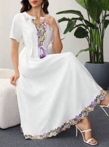 Lacomfia 2025 Summer High-End Relaxed Linen Vacation High-End French Romantic Dress For Women