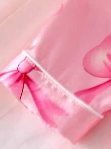 2 件套女婴粉色蝴蝶印花长袖上衣和裤子睡衣套装，春夏 - 粉色 - 查看 4