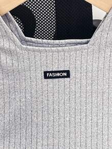 SHEIN Girls/Baby Summer Outdoor Sleeveless Tank Top, Fashion Street Style Casual Comfy Knitted Vest