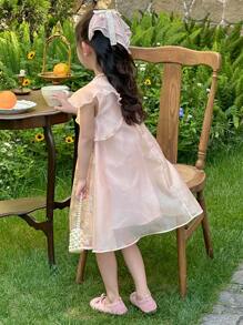 DAZY Young Girls Fall Dress - Dusty Pink - View 4