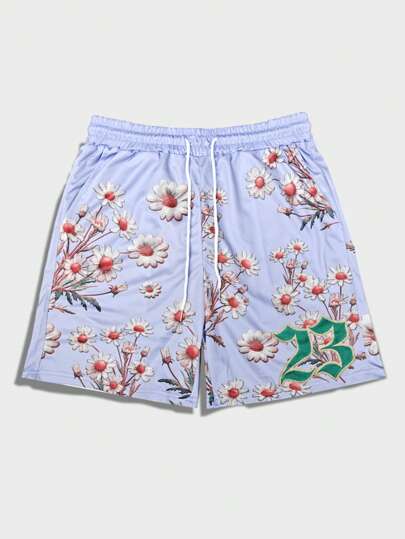 Prep Street Life Men Floral Print Casual Shorts