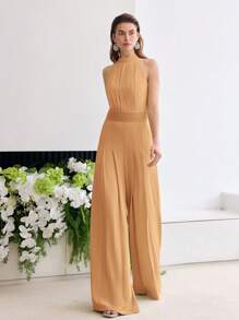 MOTF PREMIUM Mono con bolsillos plisados en diagonal - Naranja - Ver 3