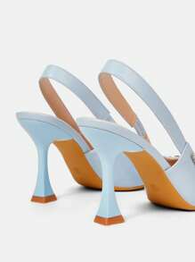 CUCCOO HITCHD 时尚优雅女士银色闪亮水钻尖头高跟鞋，适合婚礼、伴娘、派对、宴会、约会、节日、圣诞节、新年、情人节 - 淺藍色 - 查看 12