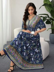 Lacomfia 2025 Fashion New Design Women Long Dress, Suitable For Holiday - Navy Blue - View 1