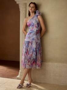 MOTF PREMIUM STEREO FLORAL ALL OVER PRINT DRESS