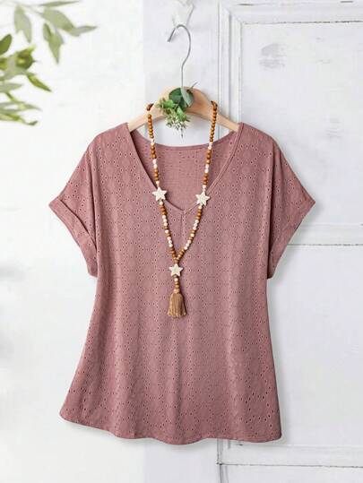 EMERY ROSE Plus Size Kvinnors Mors Dag Mode Sleeve Vit Topp Mors Dag