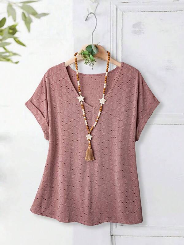 EMERY ROSE Plus Size Kvinnors Mors Dag Mode Sleeve Vit Topp Mors Dag