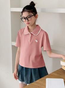 Dazy Kids Tween Girls T-Shirt, Fall Clothing - Pink - View 2