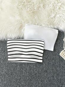 Trelyra 2件夏季休闲短款修身吊带背心 - 彩色 - 查看 5