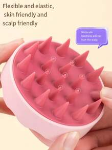 1 stuk 3,15 x 2,76 inch zachte siliconen haarmassageborstel, hoofdhuidexfoliator, shampooborstel, huidvriendelijke haarwaskam, comfortabele hoofdscrubber, badborstel voor thuis, badkamerdecoratie, reisbenodigdheden, zomerse must-have, haarverzorgingstool, ontspannende hoofdhuidmassager, zachte haarborstel, siliconenborstel, stressverlichtende verzorgingsaccessoire.