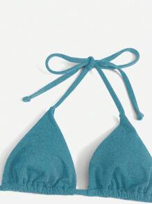 Swim Mod Traje de baño de bikini con brillo y corte asimétrico para vacaciones y playa