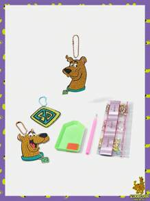 SCOOBY-DOO X SHEIN Happy & Cute Cartoon Pattern Crystal Painting Pendant Charm - Green - View 1