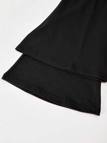 Sparklyn 3pcs/Pack Girls' Bell-Bottom Casual Black Pants, Versatile, Spring/Summer, School, Campus, College Fall Winter - Multicolor - View 4