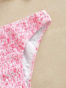 Swim Mod Women's Floral Print Beachwear Swimsuit Set For Summer Beach Vacation - Baby Pink - View 5