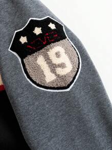 PAVTROS Manfinity Streetrush Men Slogan Print Long Sleeve Single-Breasted Casual Baseball Jacket, Fall - Multicolor - View 7