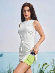 SHEIN In My Nature Rochie de vară casual pentru femei, cu căptușeală