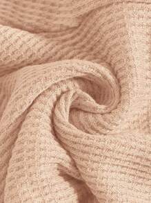 SHEIN 2 件套男童/女童休闲罗纹针织插肩宽松套头 T 恤和短裤，适合日常穿着，春夏季 - 卡其色 - 查看 9