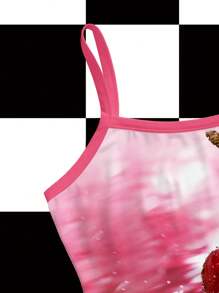 Shutterstock Camiseta de tirantes corta y entallada con estampado de cerezas, estilo casual de verano para salir, estilo años 2000