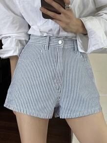 DAZY Women's Summer Striped A-Line Casual Street Short Shorts, Sexy Denim Denim Shorts,Back To School Clothes