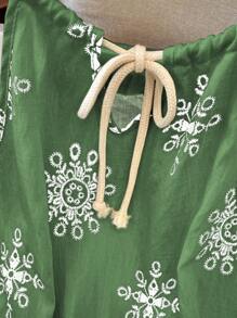 SHEIN Women's Summer Casual Geometric Print Camisole - Green - View 3