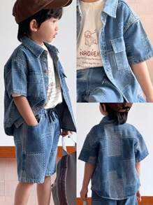 SHEIN 男童牛仔两件套服装