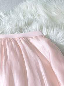 SHEIN Clasi 大码女式纯色真丝优雅修身长款 A 字裙，垂坠飘逸浪漫，适合度假穿着