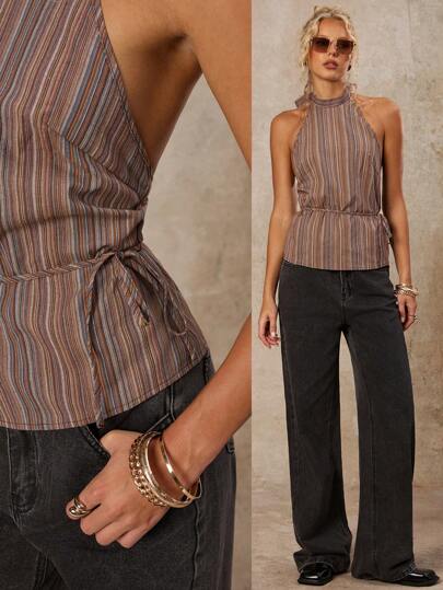 Avantive 夏季女士舞会/正式场合/海滩/度假/可爱/西式/商务休闲/优雅/生日/外出/俱乐部/办公室/音乐节/锐舞派对/工作/高雅/乡村音乐会/早午餐/邮轮/老钱/机场/端庄/教堂/仙女风/性感/趣味/嬉皮/下午茶/千禧年/街头风/2000年代/迪斯科/春假/毕业典礼/婚礼宾客/鸡尾酒会/复古/度假/1960年代/无袖露背露背60%棉彩色上衣