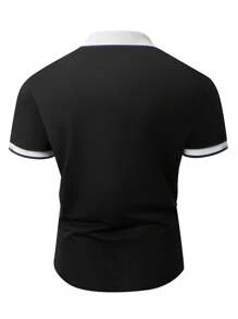 Manfinity Homme 男士条纹短袖休闲通勤 Polo 衫