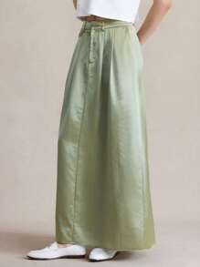 Saia Longa Feminina de Verão Maxissaia Solta com Estampa Sólida Briarwyn, Looks de Férias Femininos, Looks do Orgulho Feminino, Looks de Férias na Praia Femininos, Looks de Aniversário Femininos, Looks de Balada Femininos, Maxissaia Verão Feminina Sexy e Volumosa, Maxissaia Longa Feminina para Convidado de Casamento, Maxissaia Longa Feminina para Sair, Estilo Clássico e Elegante Y2K, Estilo Dinheiro Antigo Feminino - Verde - Visão 6