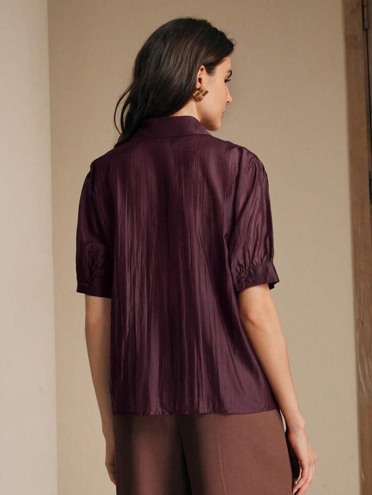 Elegant Modern Holiday/Vacation Sheer Lace Trim Blouse, Suitable For Spring, Summer, Festivals, Graduations