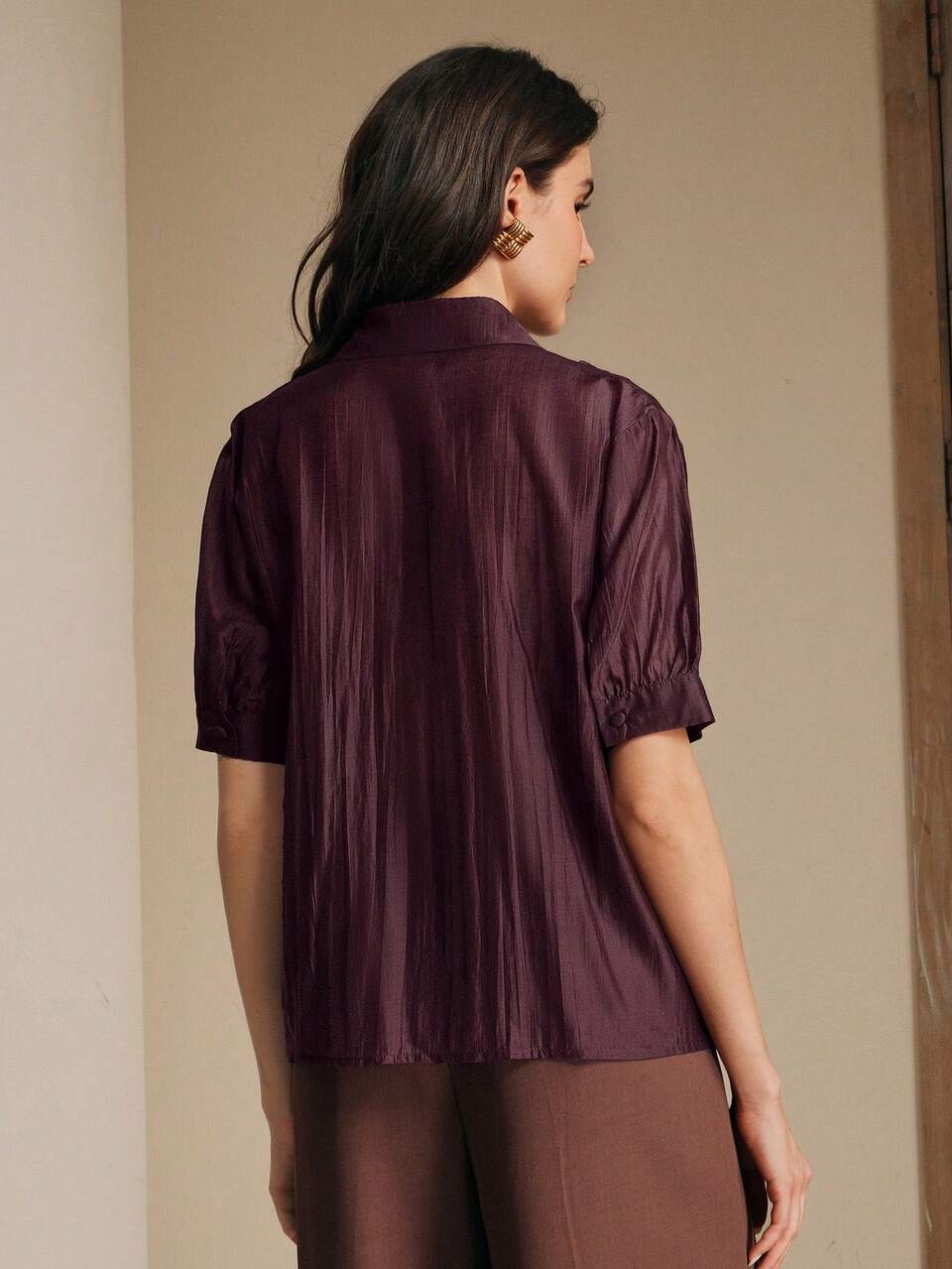 Elegant Modern Holiday/Vacation Sheer Lace Trim Blouse, Suitable For Spring, Summer, Festivals, Graduations