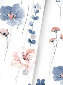 EMERY ROSE 大码休闲节日花卉泡泡袖衬衫夏季女装复活节波西米亚文艺复兴博览会婚礼宾客礼服女式母亲节简约时尚度假 - 彩色 - 查看 5