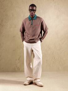 SUMWON Áo Polo họa tiết ô vuông phong cách cổ điển, trẻ trung, chơi golf, quần vợt, quần áo thể thao có cổ cho mùa xuân hè - Nhiều màu - Xem 4