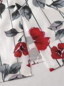 Irokai 女士传统日式印花和服/浴衣，适合夏季节日 - 紅白色 - 查看 8