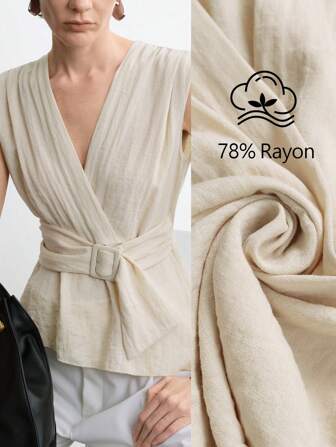 Aalyst 全新夏季无袖纯色纽扣法式衬衫