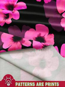 EMERY ROSE 2pcs/Set Plus Size Women's Ditsy Floral T-Shirt And 3/4 Length Pants Set, Casual Outfit For Mother's Day, Spring/Summer Suitable For Going Out