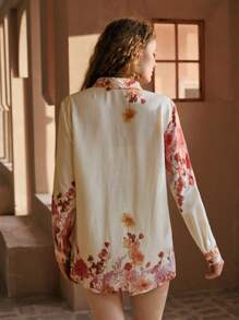 MOTF PREMIUM 亚麻花卉图案衬衫