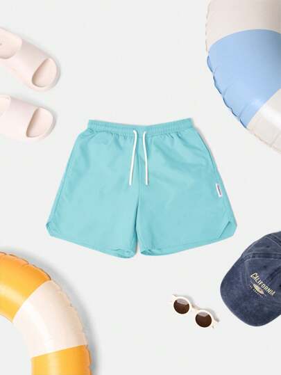 SUMWON Short de bain d'été décontracté, cordon de serrage à la taille, plage, vacances, piscine, loungewear casual pour garçons adolescents