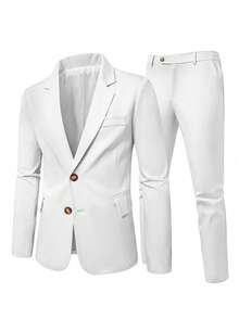 Calvornis Bộ vest nam màu trơn và quần âu - trắng - Xem 3
