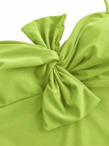 Swim Oasis 1 件女式扭纹肩带连体泳衣（含披肩和纱笼）