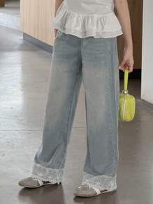 Dazy Kids 青少年女孩 青少年女孩秋季牛仔裤 - 淺色水洗藍 - 查看 3