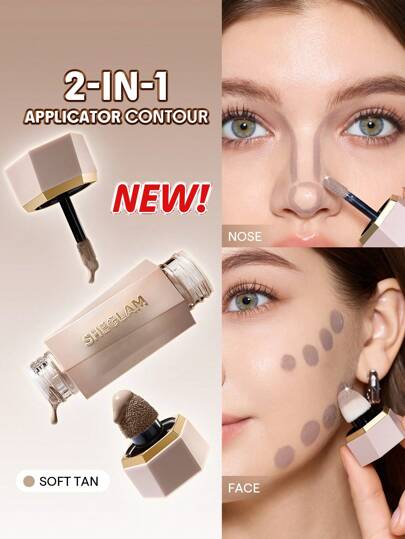 SHEGLAM Precision Sculpt Liquid Contour Duo-Soft Tan Graduation Birthday Holiday Summer Fall Autumn Y2K Fancy Fashion Women Makeup Cosmetic Party Beach Travel Camping Outdoors School Campus Trip Festivals Decor Gift Present Rose Girl Cosplay Best Color Charm Vibe