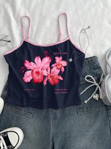 SHEIN Teen Girls Casual Minimalist Camisole Slim Fit Tank Top, Summer