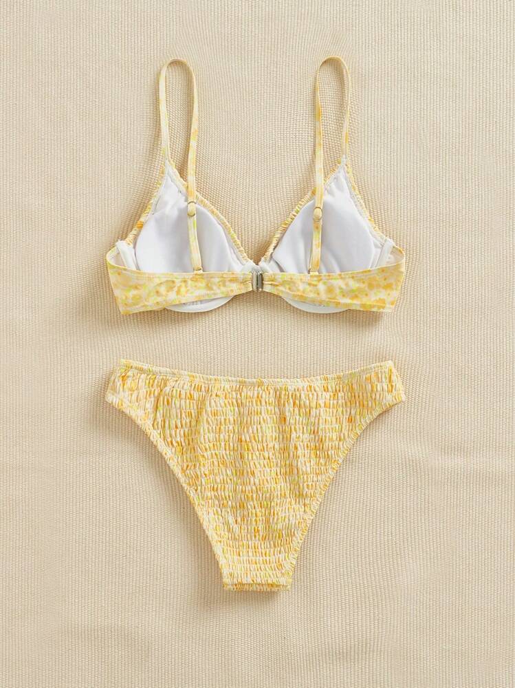 SHEIN Swim Mod Women's Vacation Beach Swimsuit Set For Summer - Yellow - View 2