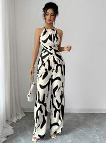 Selianne Women's Printed Fabric Pleated Camisole Set, Suitable For Holidays And Everyday Wear, Elegant And Graceful