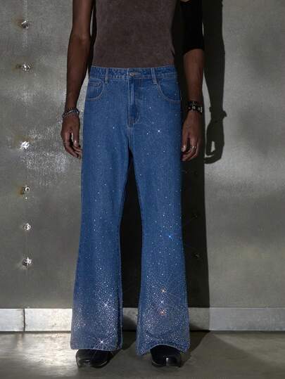 NEON BLANC 男士街头风格梭织长款牛仔裤