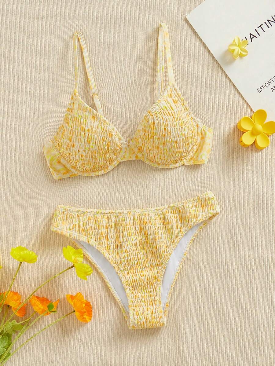 Swim Mod Women's Vacation Beach Swimsuit Set For Summer - Yellow - View 1