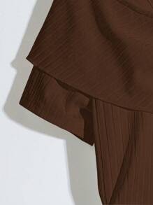 SHEIN Clasi 针织条纹纹理纽扣细节轻盈高端优雅法式白色夏季女式短袖上衣