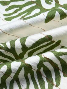 SOLERSUN 女式波西米亚风热带印花系带前抹胸上衣和口袋阔腿裤两件套，夏季海滩度假装 - 綠色 - 查看 7